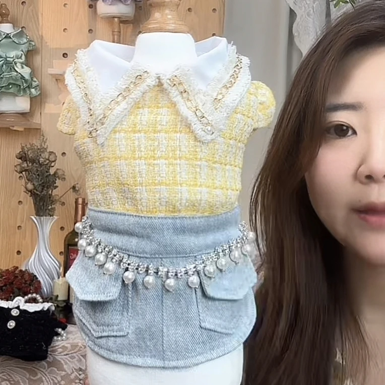 秋冬新款小香风短上衣宠物泰迪贵宾狗狗服饰