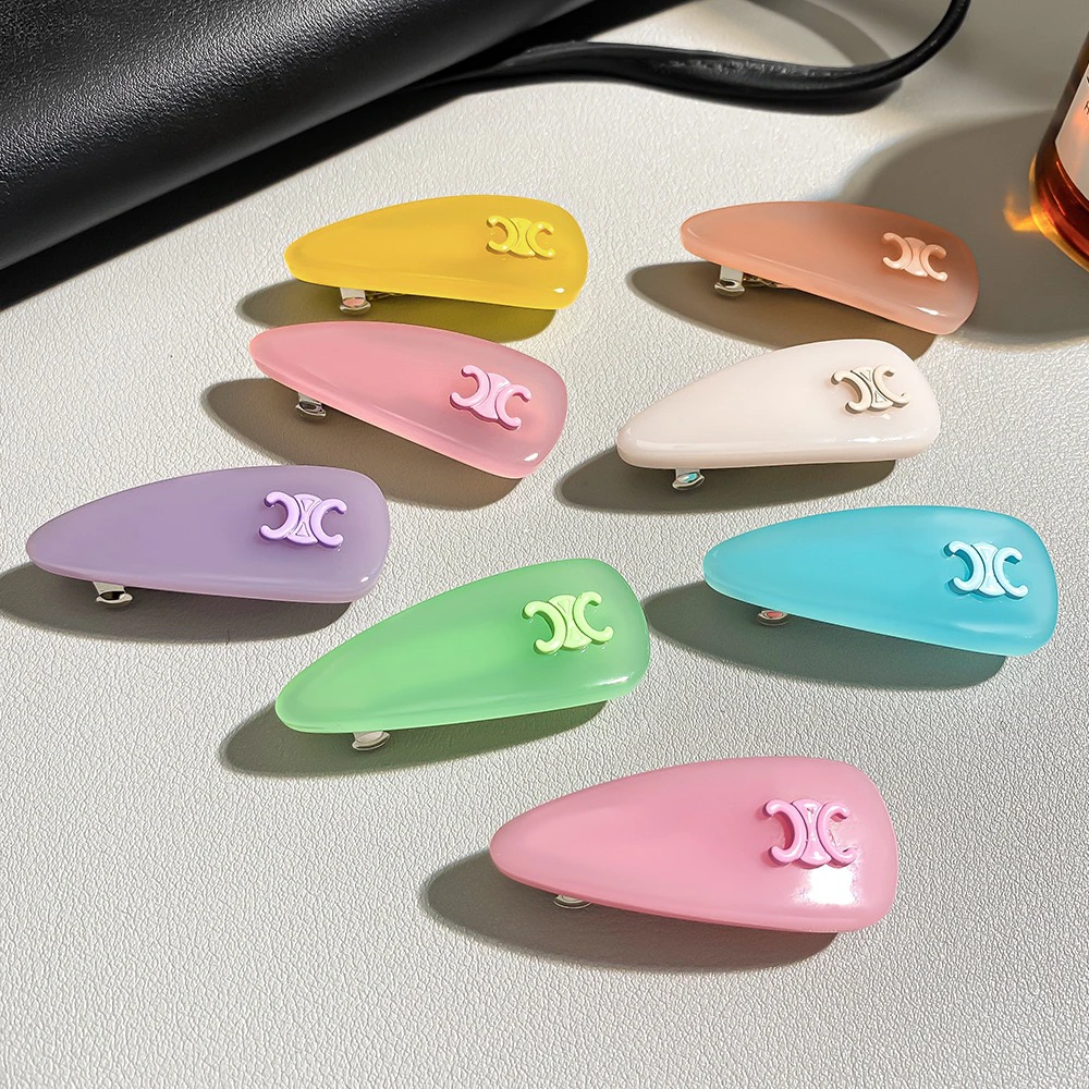 网红凯旋门水滴款弹簧夹发夹cel轻奢风树脂头饰小香风发饰女夹子