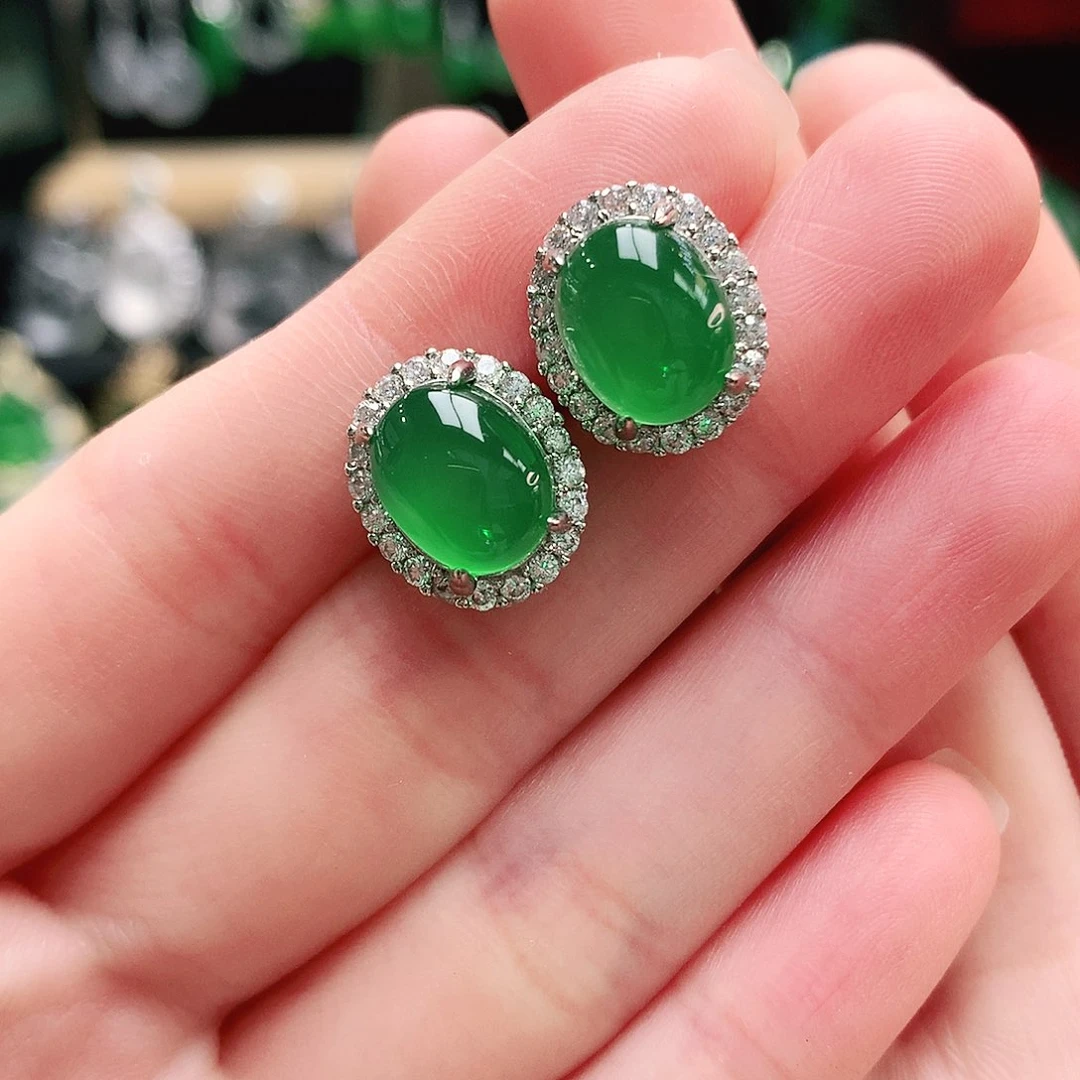 玛瑙/玉髓耳钉未镶嵌