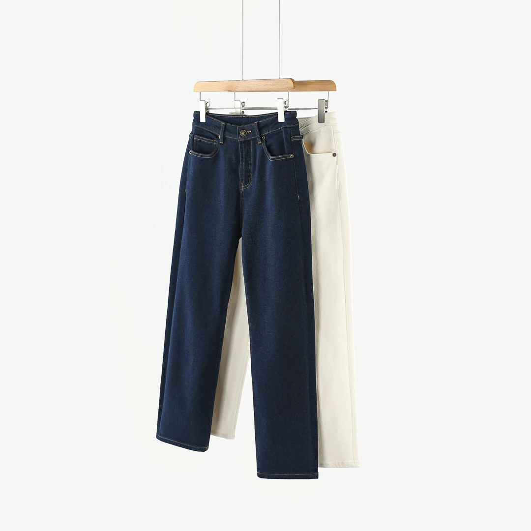 【北总严选】帕迪恩加绒磨毛羊绒混纺高弹法棍牛仔裤J1109