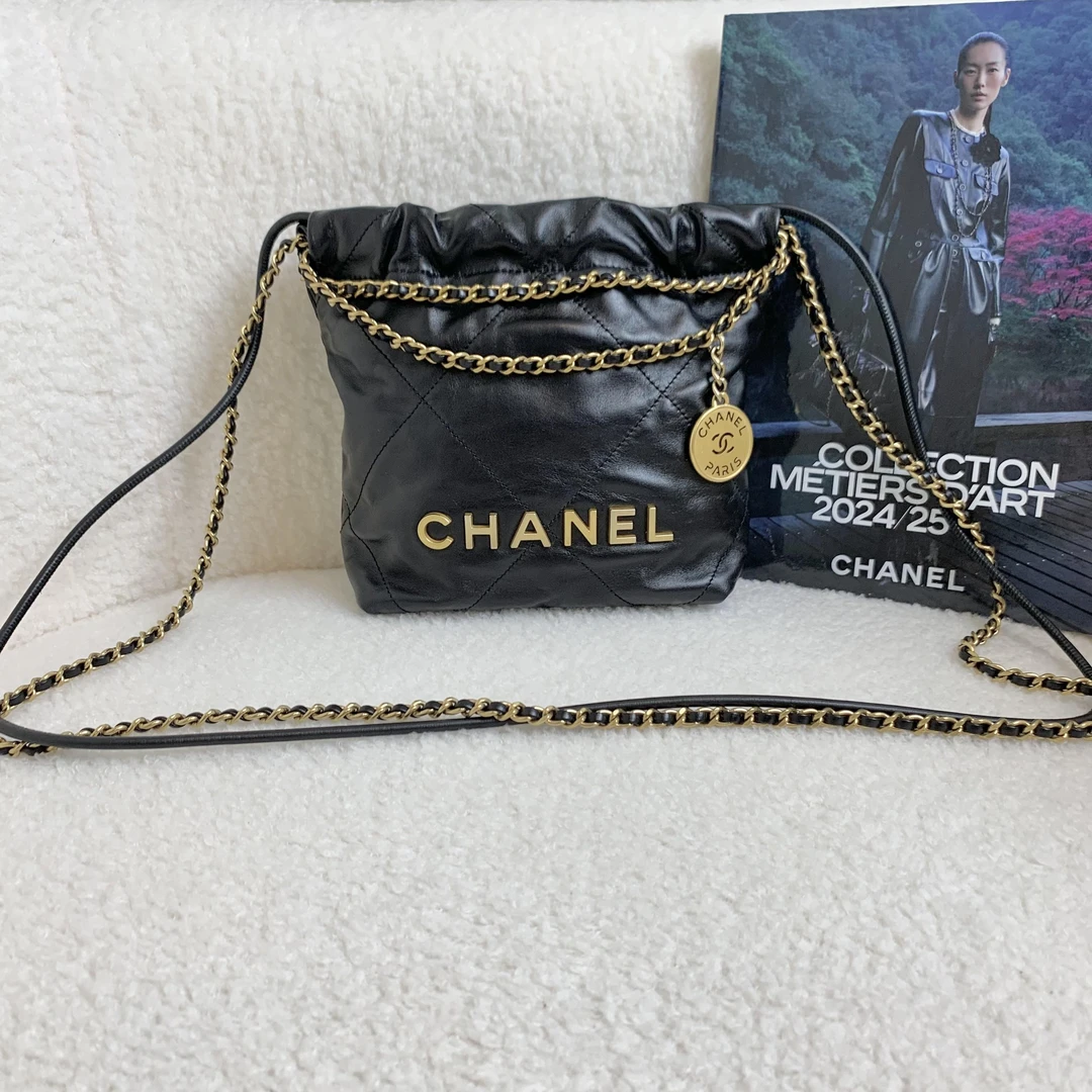 99新 Chanel/香奈儿 壹臻/23K黑金牛22bag mini 58273093