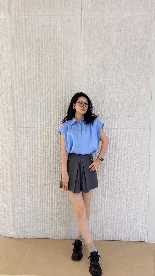 休闲百搭女装宽松型无袖小众薄款高品质白色亚麻衬衫0183+0010