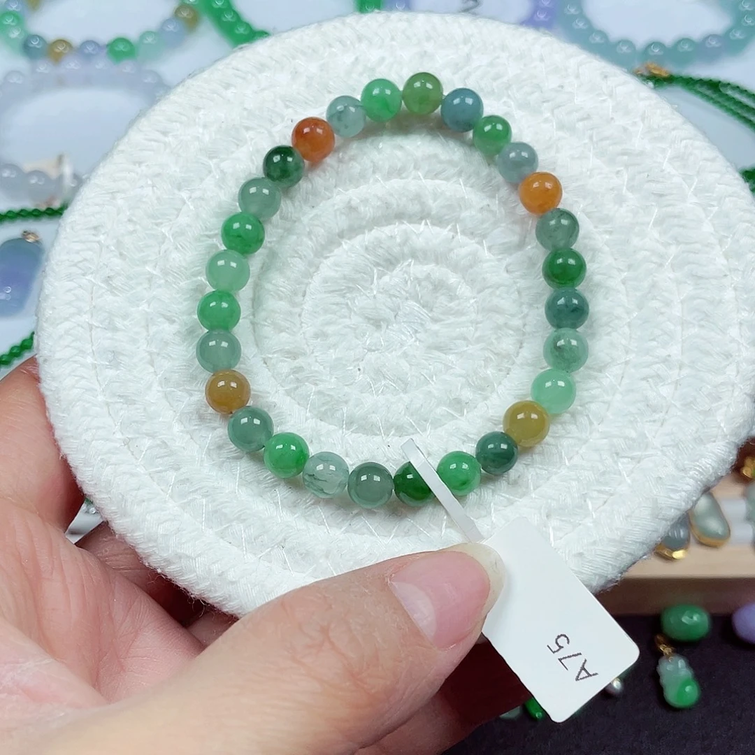 翡翠未镶嵌手链天然缅甸翡翠A货卡6.9