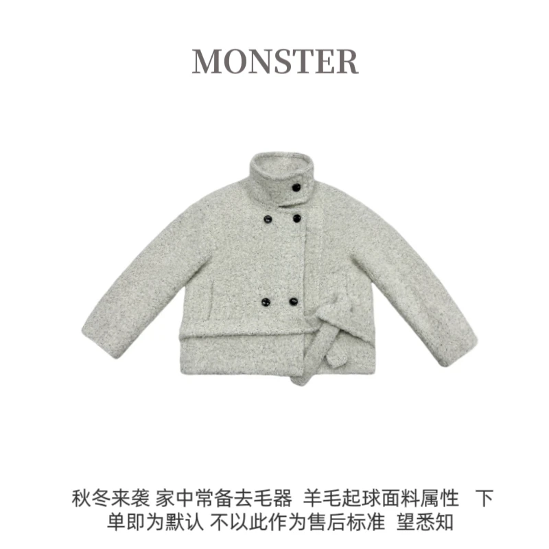 2024秋冬新品 大气简约 小香风立领单排扣加绒加厚女外套 B00391