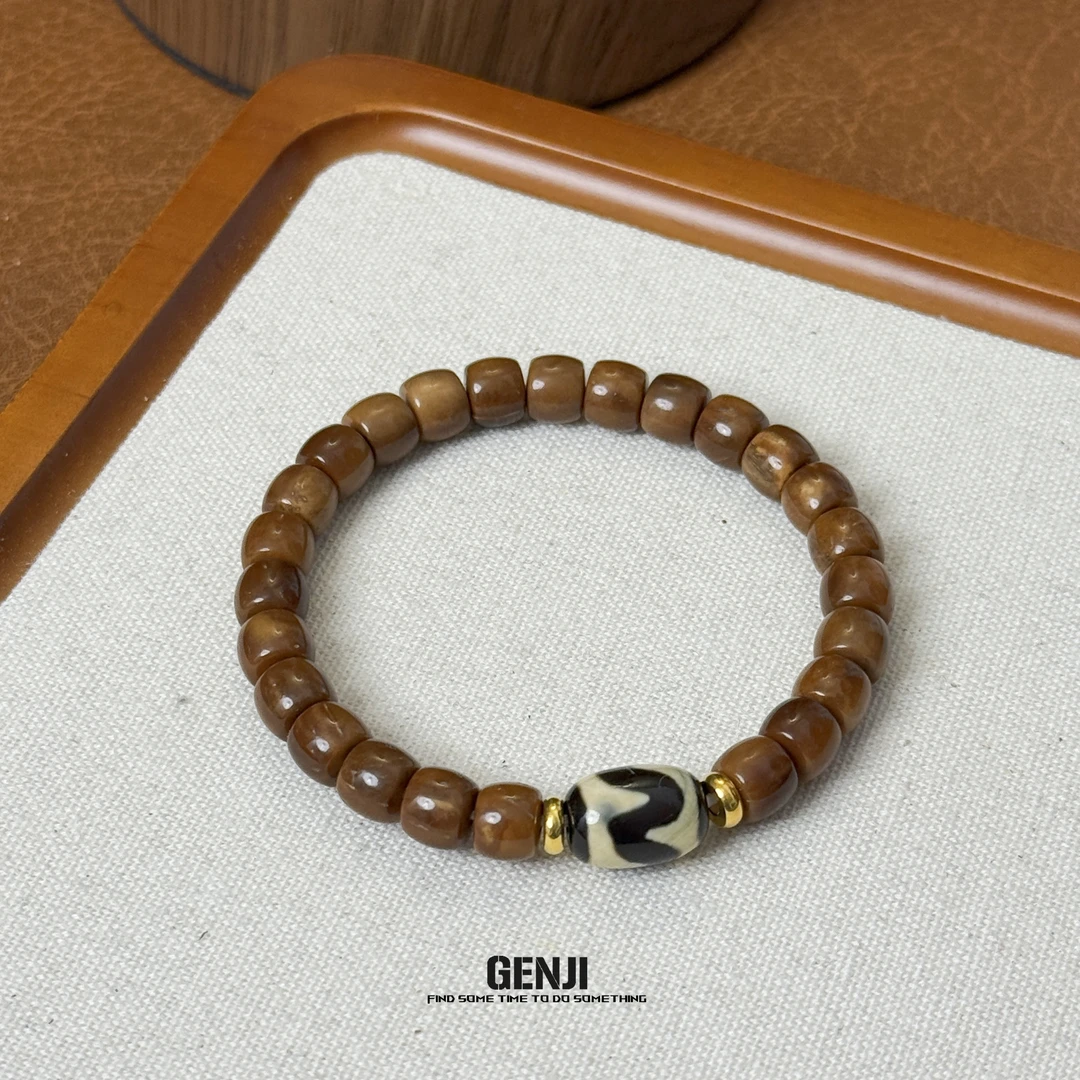 库克手串单圈7*8男女通用玛瑙设计原生态高油密男女文玩小众国风