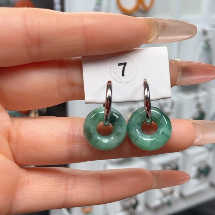 【闪购商品】翡翠耳饰银S925镶嵌耳饰