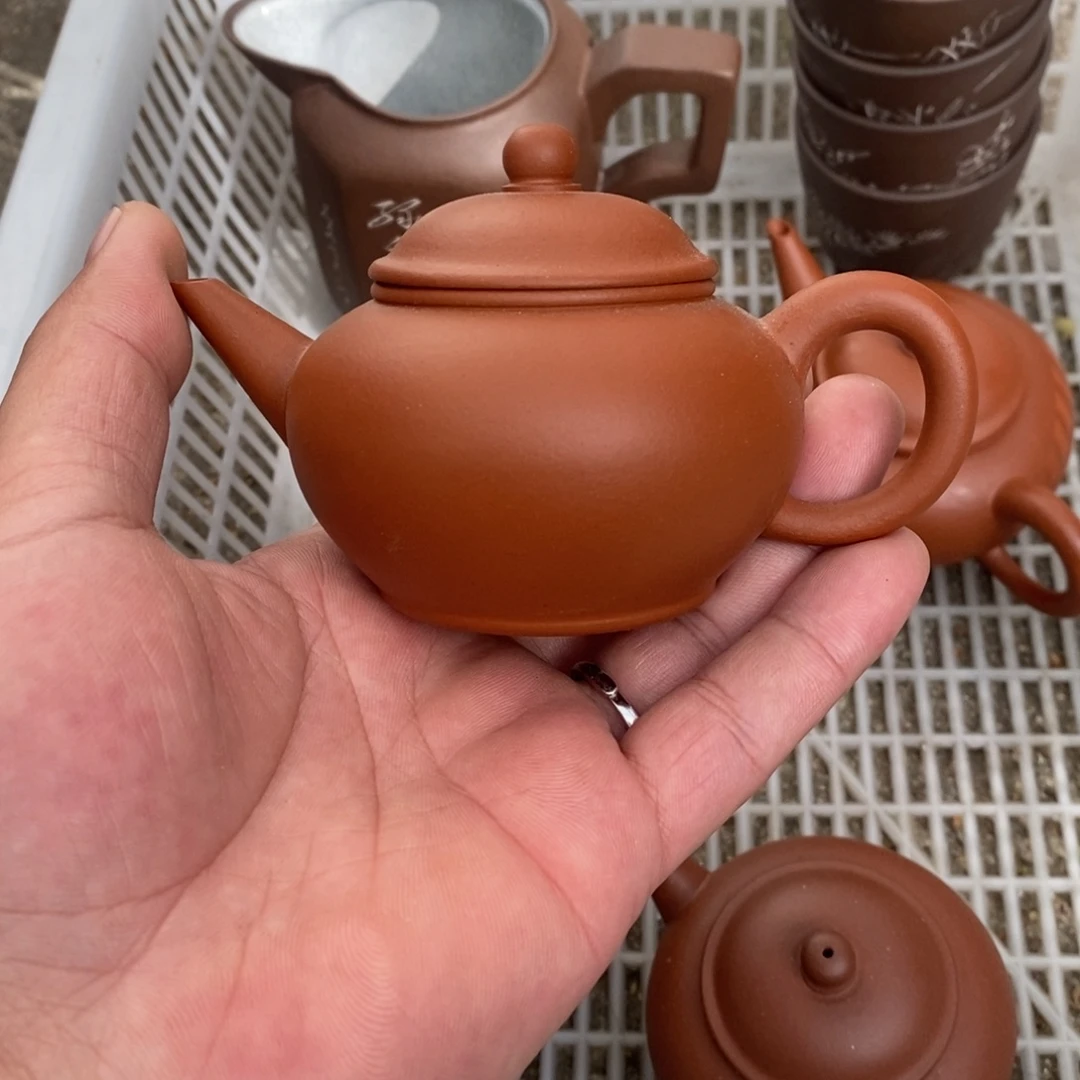 茶壶紫砂老朱泥水平110-120cc
