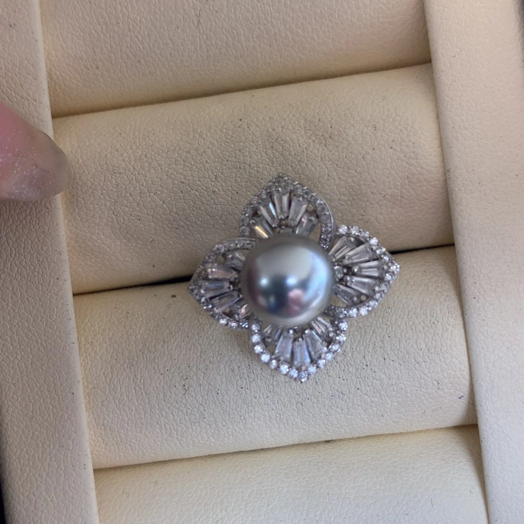 银S925镶嵌海水珍珠戒指