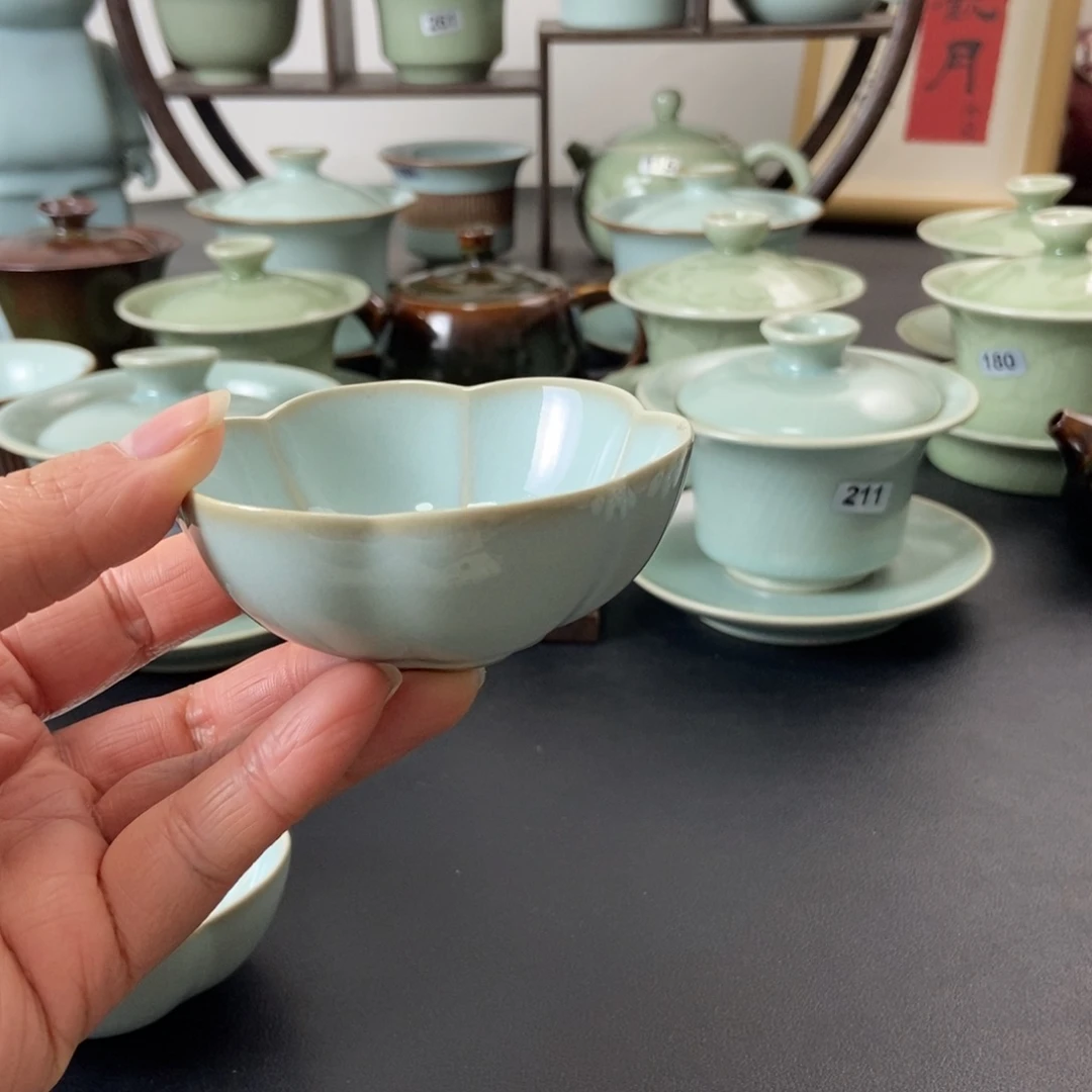 天青釉梅花杯福利款