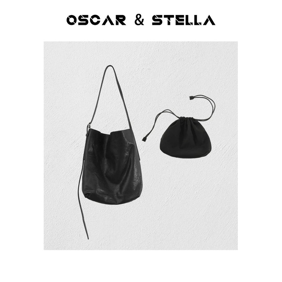 OSCAR&STELLA复古小众简约休闲时尚牛皮纯色单肩手提包387-192