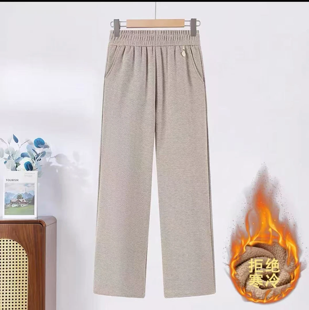 新款高腰加厚休闲裤