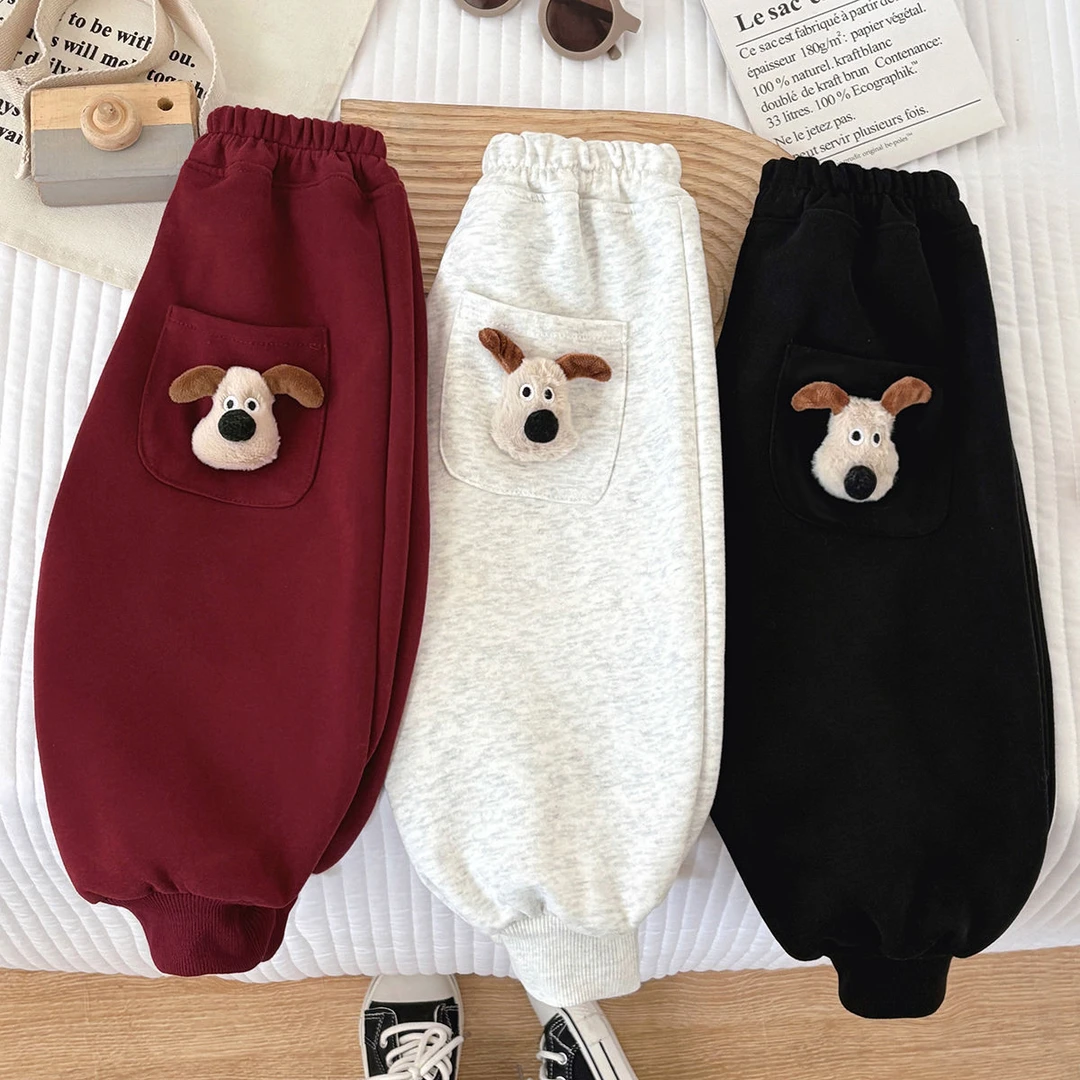 新款儿童春秋款男女宝宝韩版时尚休闲运动卫裤洋气小狗中大童裤子