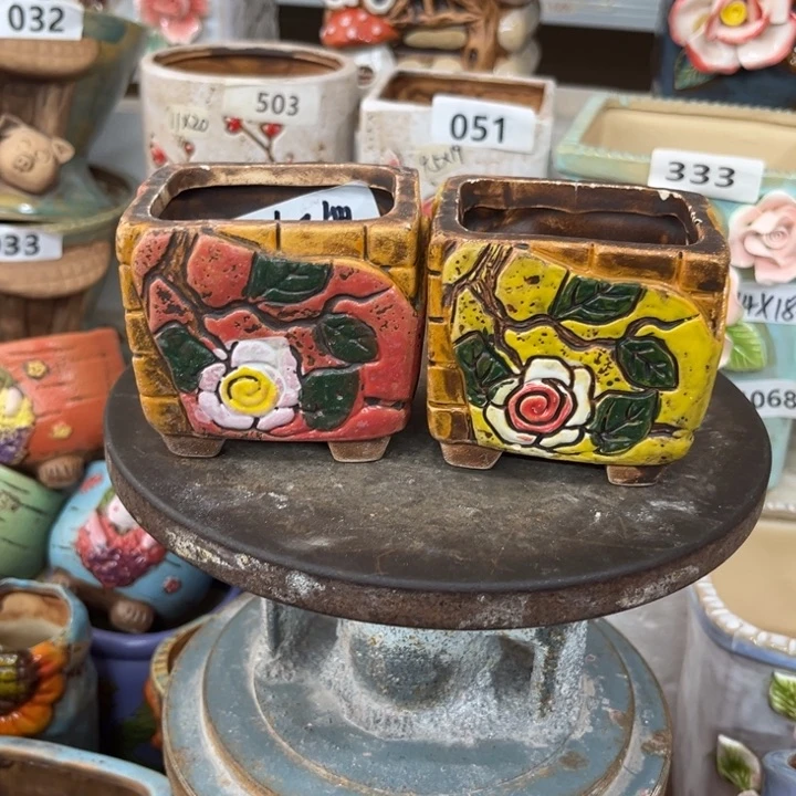 紫砂花盆粗陶材质多肉花盆