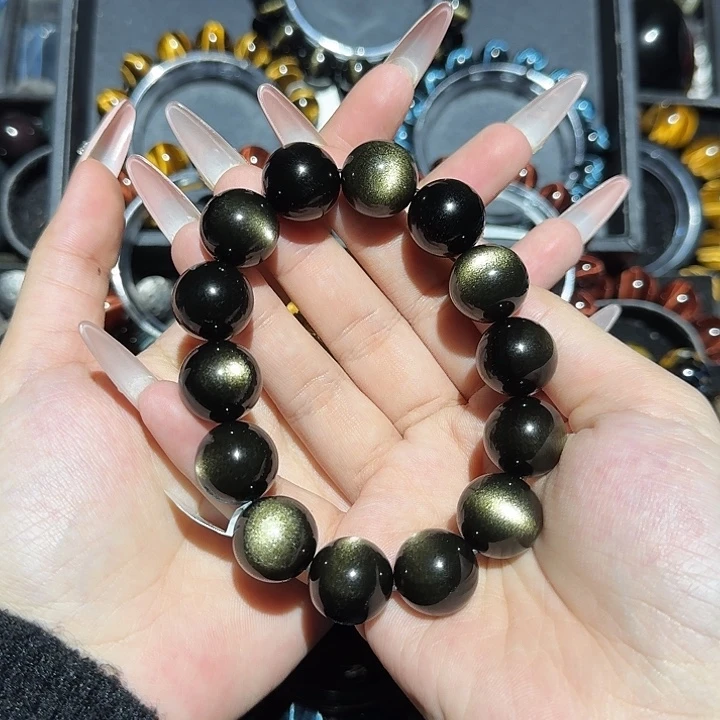 岚***君黑曜岩未镶嵌手链