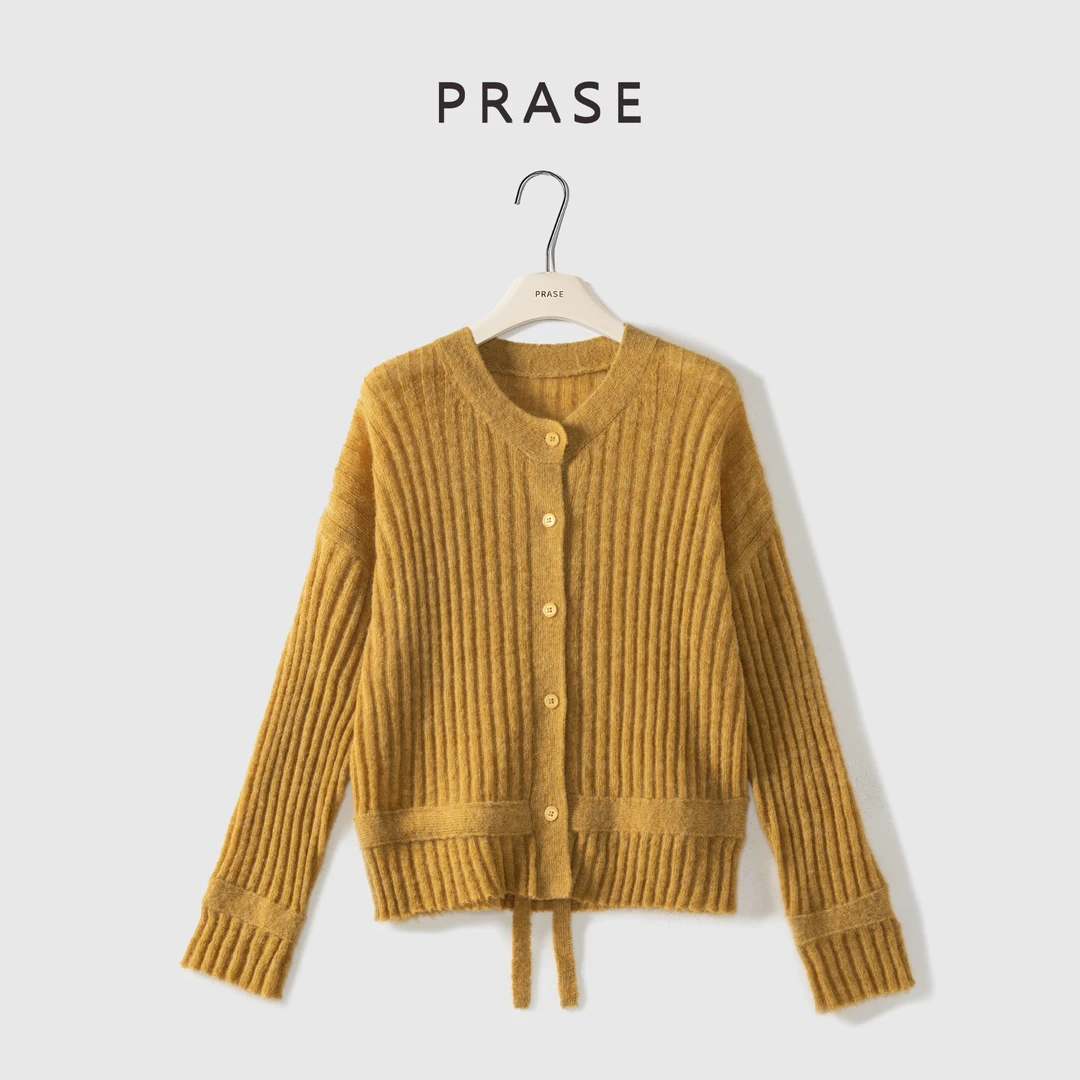 PRASE·杨杨【趣味解构】微胖轻奢设计秋时尚羊毛抽绳毛织衫PR508S51