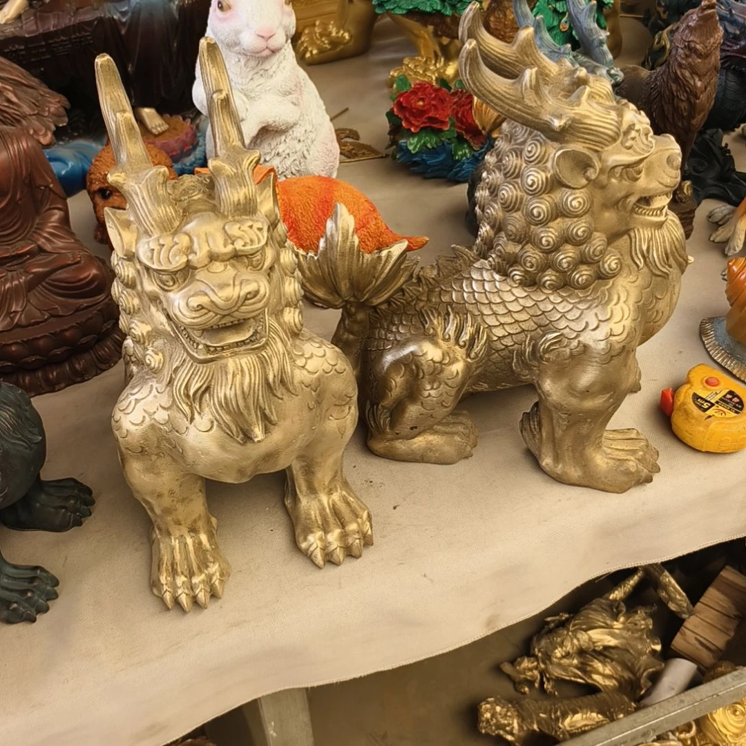 用****4一对麒麟金色高度33