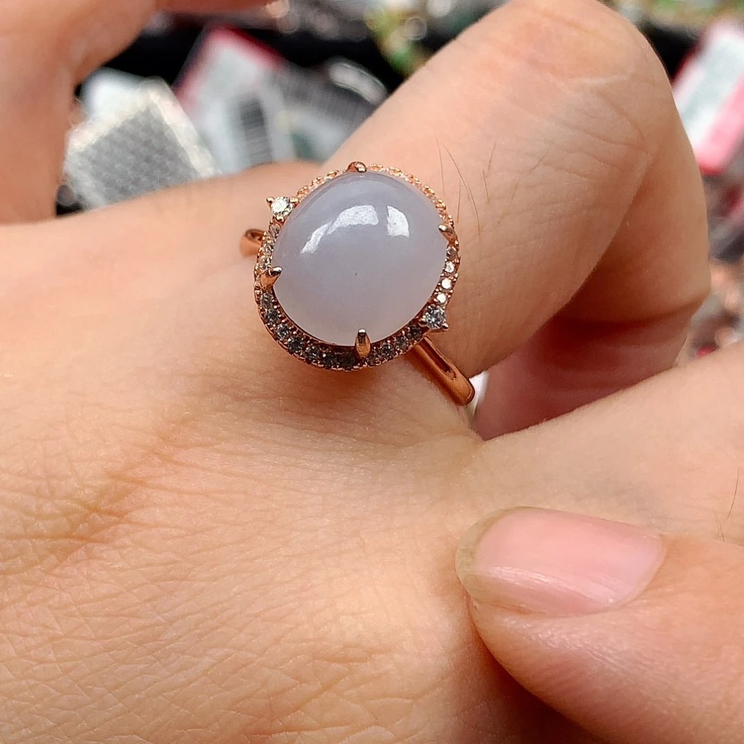 翡翠戒指银S925镶嵌