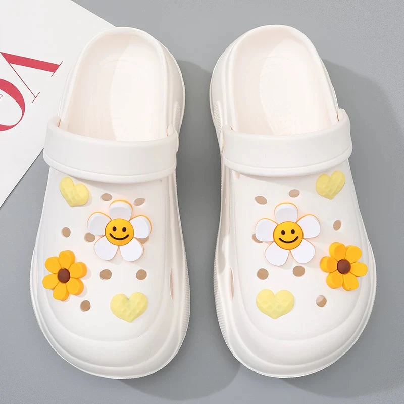 芊亿鞋拖包头拖纯色包头软底百搭时尚夏季少女心韩版休闲风洞洞