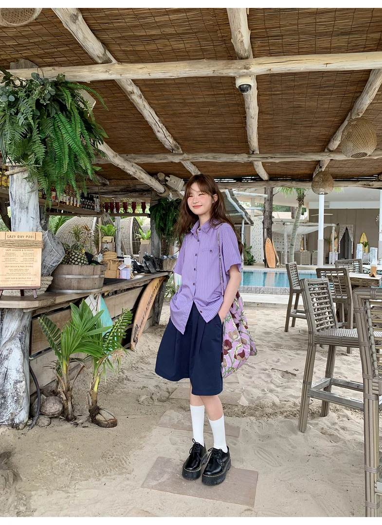 【一一专属】学院风高腰中裙夏季百搭伞裙大码A字裙打褶中长半身裙