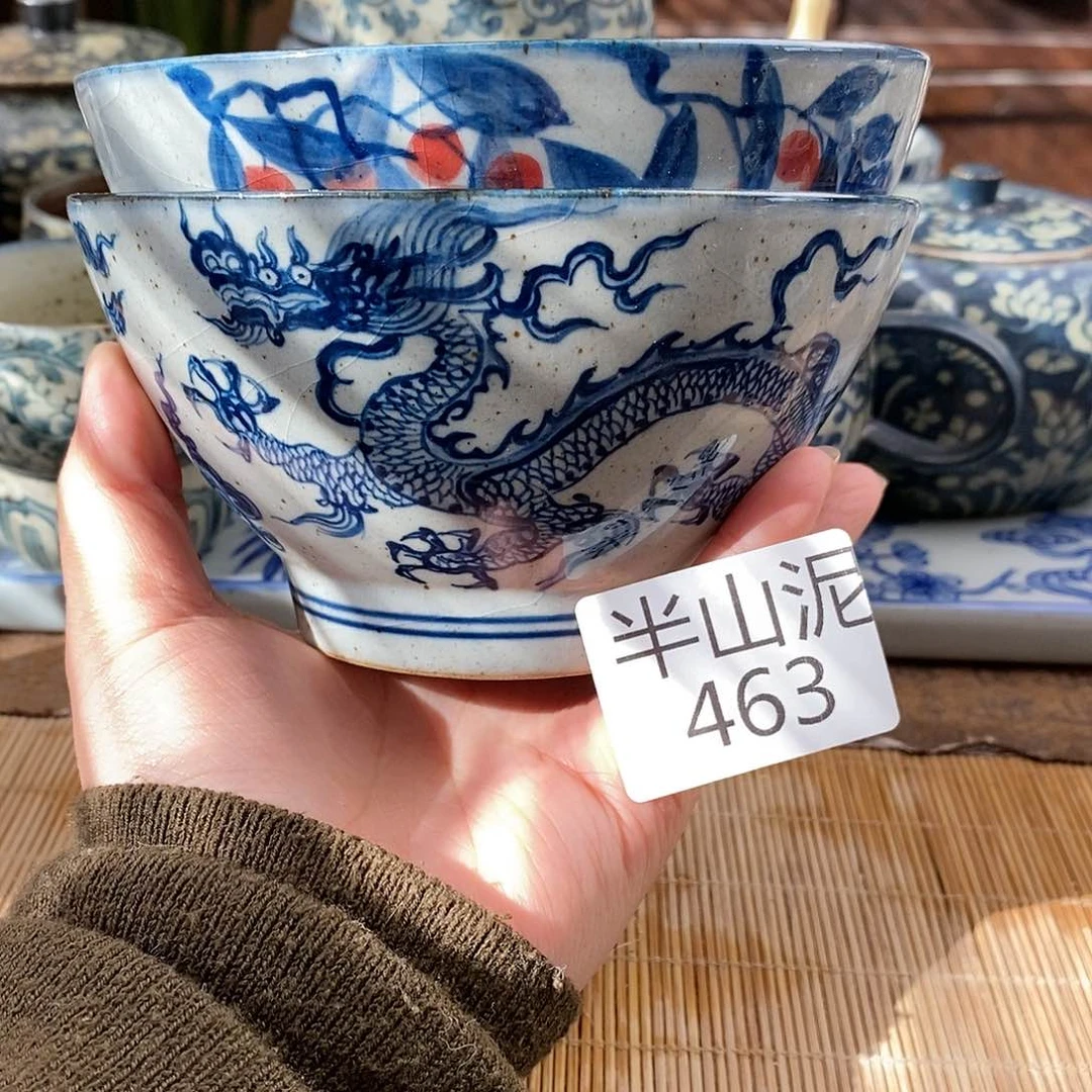 V**E手工手绘青花陶瓷