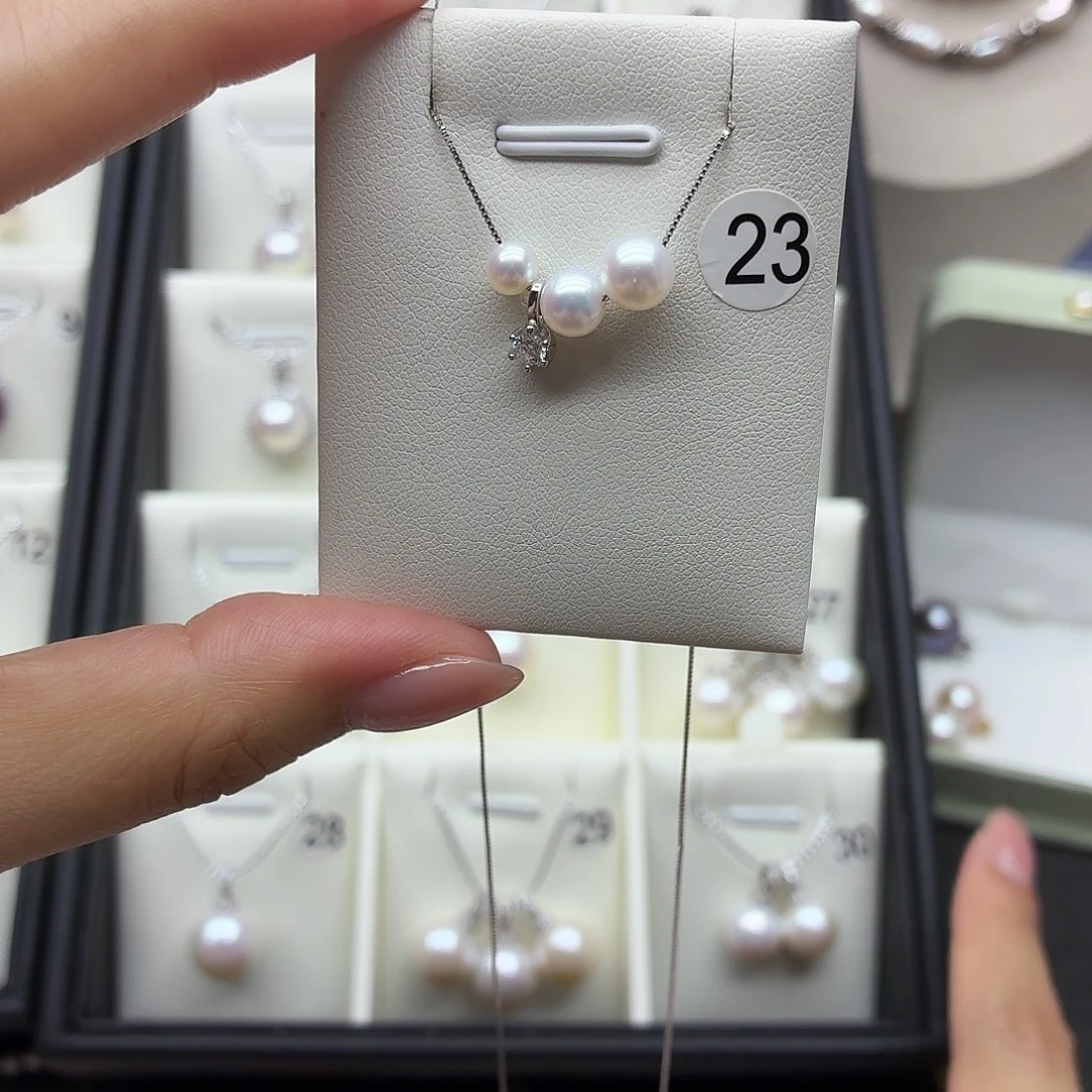 锆石非金属3珠带钻微笑链s925