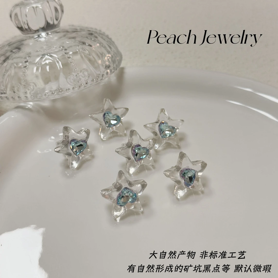 合金琉璃耳饰 925银耳针星星耳饰一对 AZ04 多样性发一颜色微差