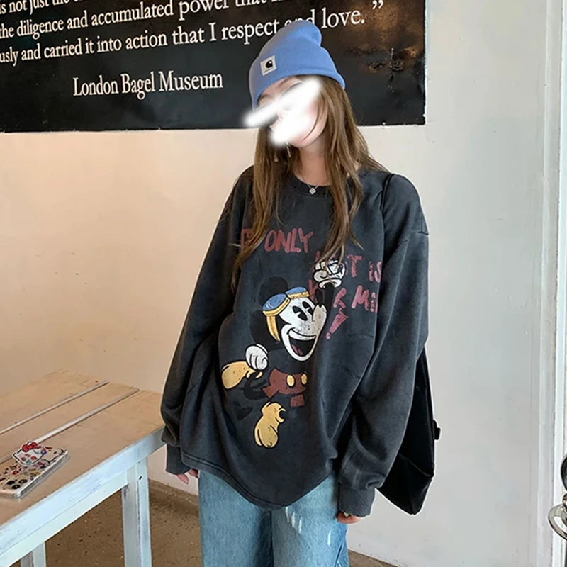 无帽圆领oversize高级感卫衣女时尚秋冬新款宽松设计感小众外套