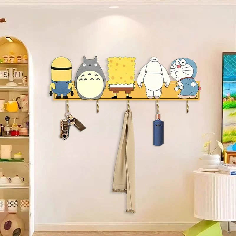 可爱动画玄关入户挂钩门口入户门钥匙墙上收纳装饰画挂钩