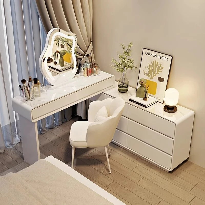 2025新款卧室梳妆台极窄一体斗柜床尾柜超窄化妆台奶油风收纳柜子