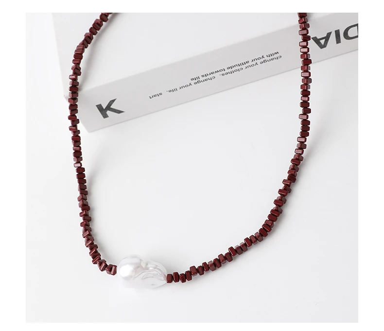 合金仿水晶项链 【奶油豆项链】简约百搭项链L2501Q0105/L2501Q0121