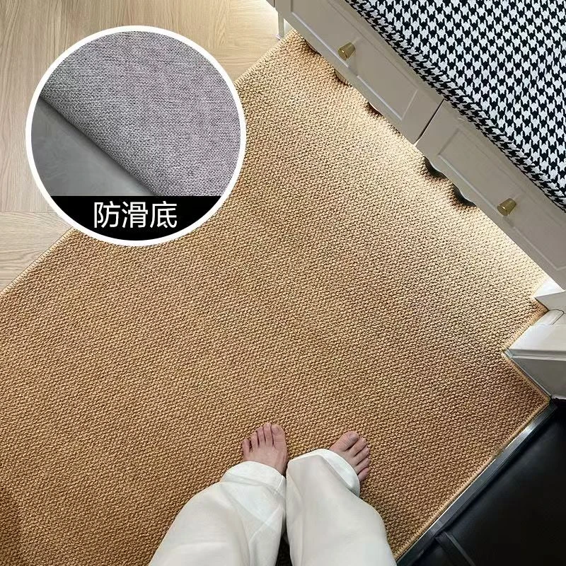 菠萝圈仿剑麻地毯加厚防猫抓卧室床边毯客厅可剪裁可水洗定制满铺