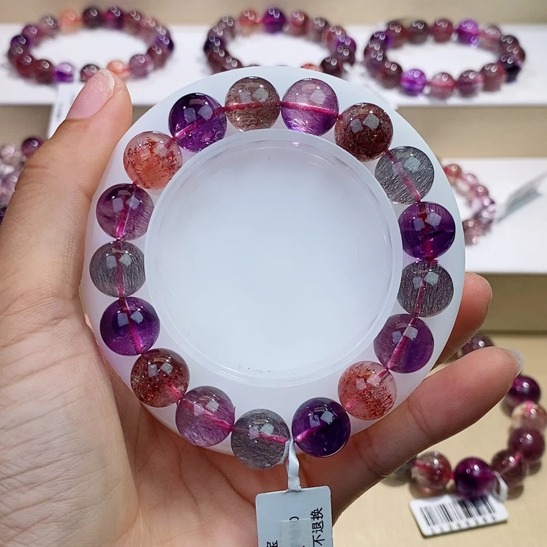 水晶未镶嵌手链黑加仑超七11+