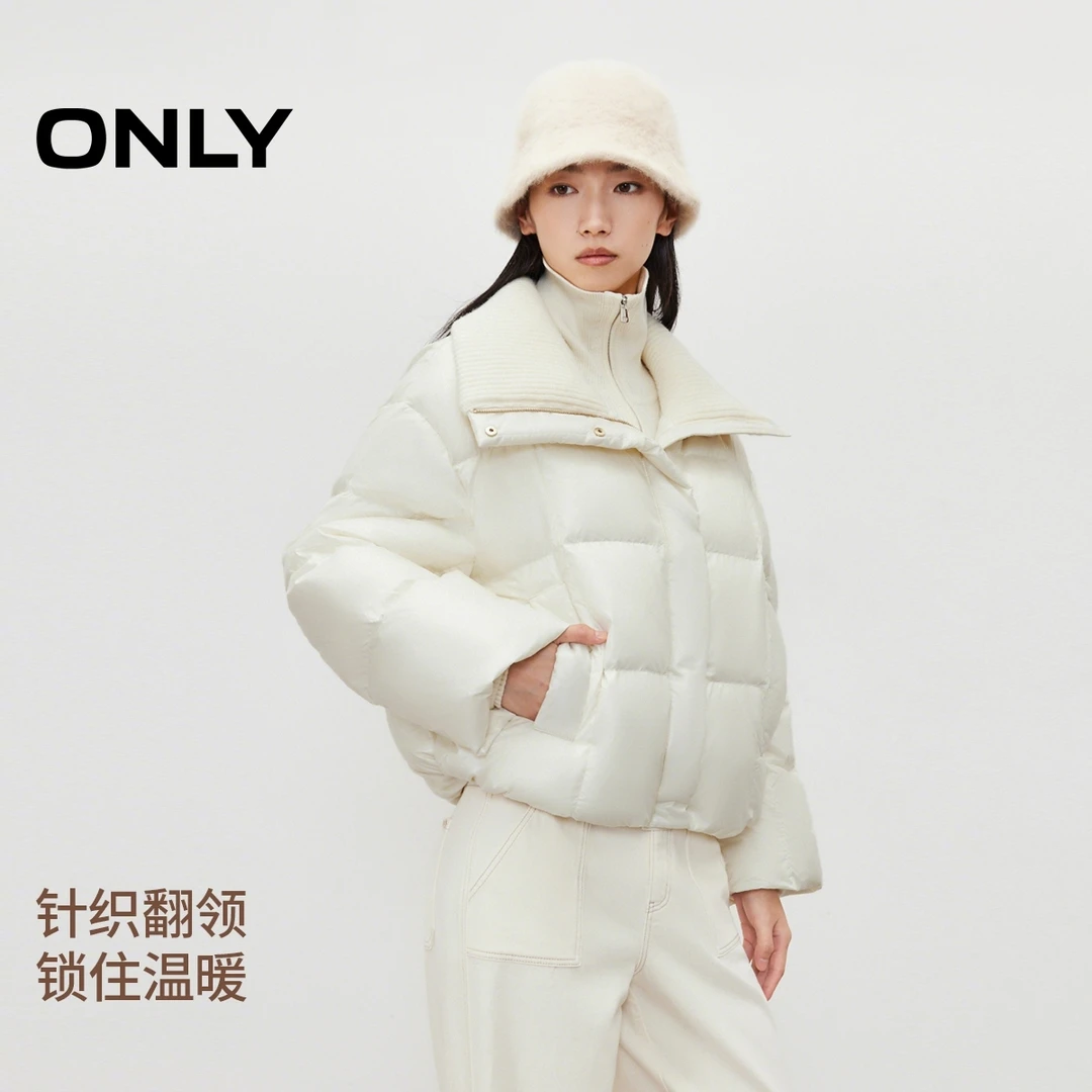 ONLY2025冬季新款亲肤大翻领90白鸭绒宽松保暖女|125423037