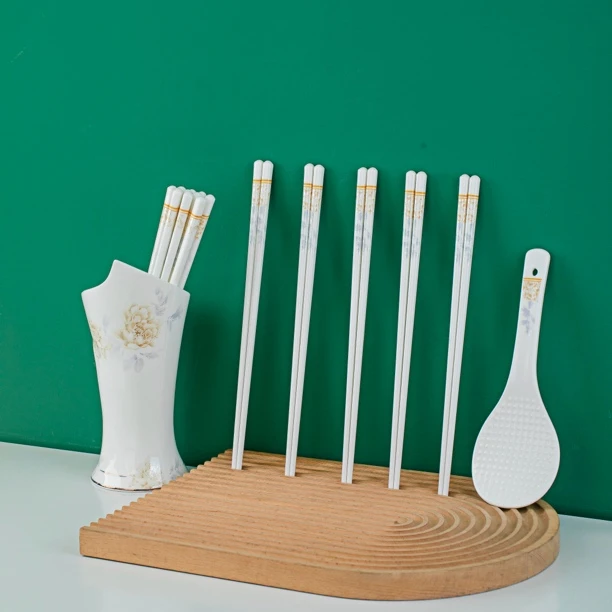 【国色天香陶瓷筷子筒】套装景德镇筷子篓陶瓷筷子架家用沥水筷筒