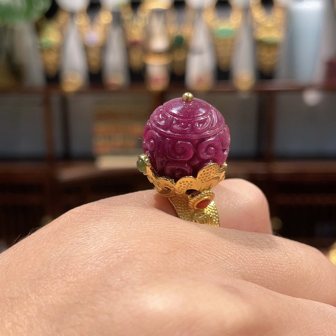 锦纶非金属戒指红宝