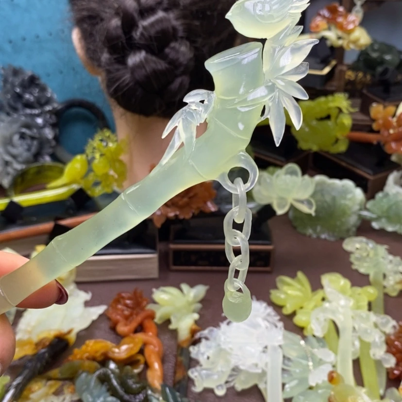 【闪购商品】岫玉发簪发簪盘发发簪未镶嵌浮**梦