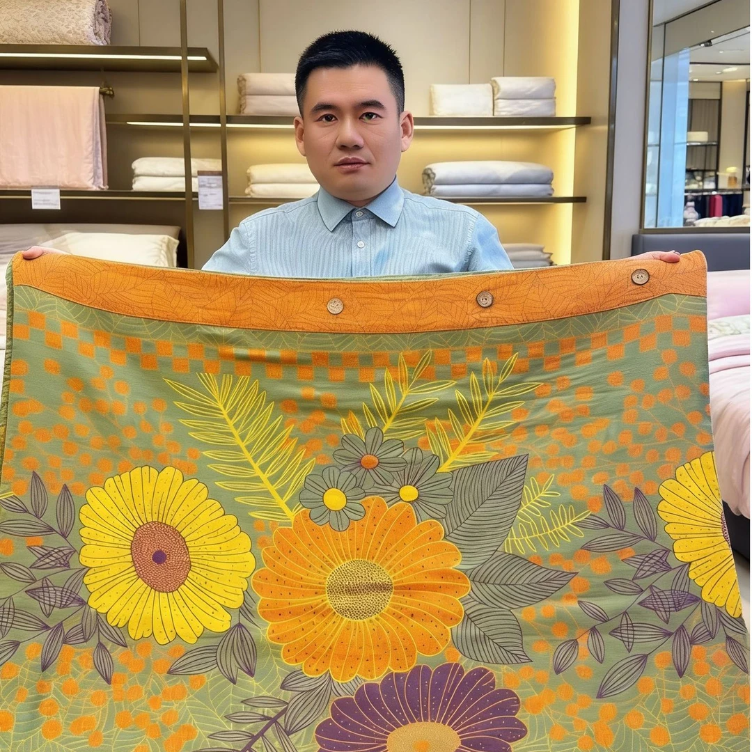 【博辉】天然暖阳云纱棉纱织四件套色织双层纱--秋日暖阳