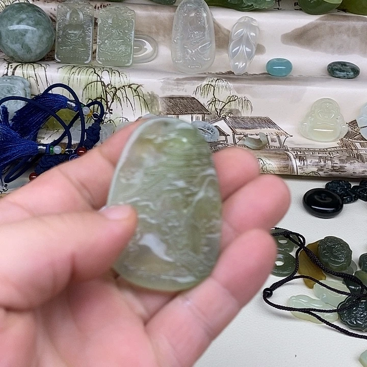蛇纹石玉合金颈饰
