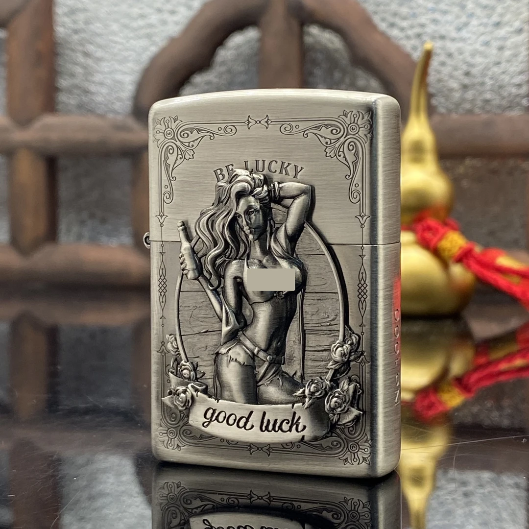 ZIPPO/之宝打火机 幸运女孩常规熏银贴章【小飞火机】DYJ1