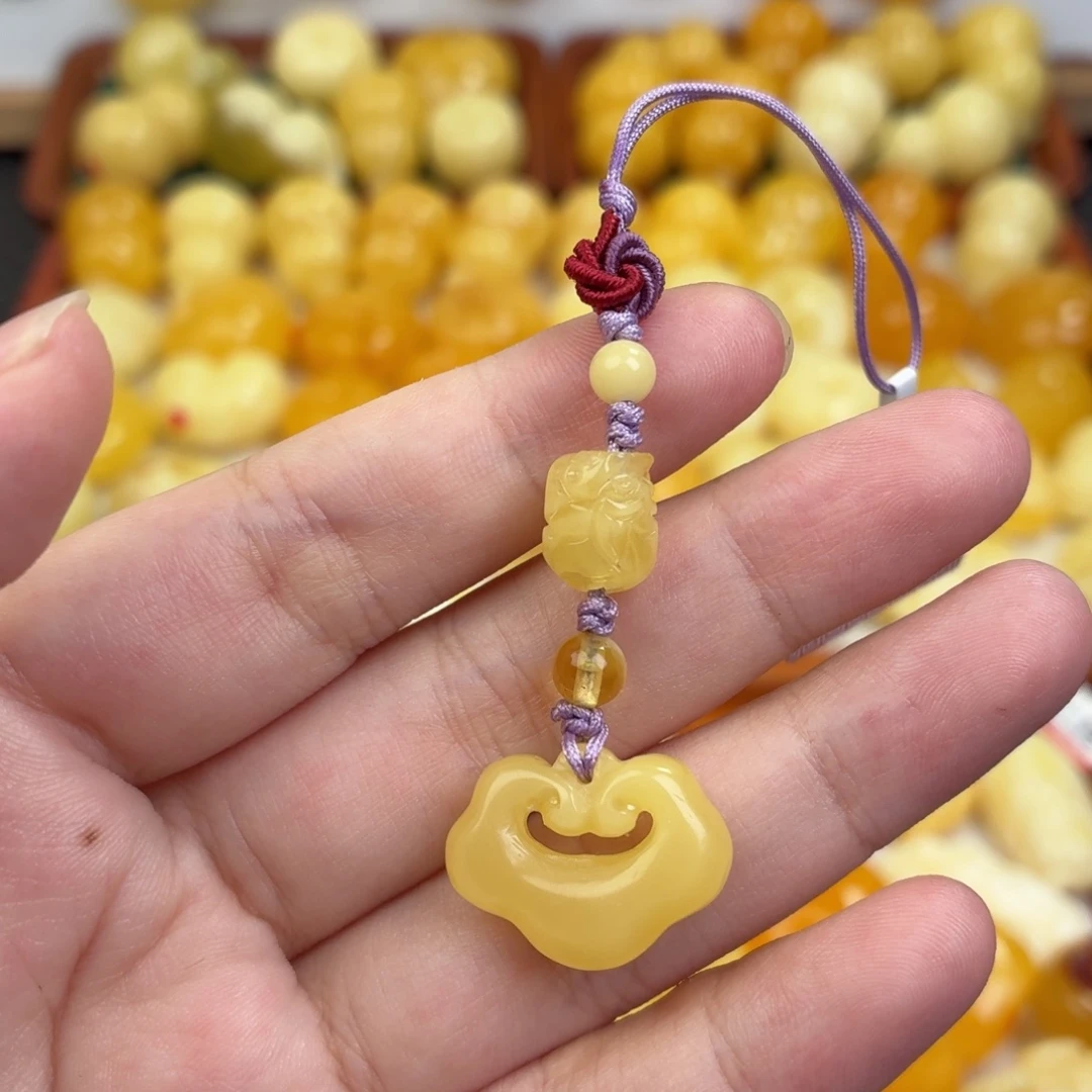 蜜蜡未镶嵌毛衣链蜜蜡