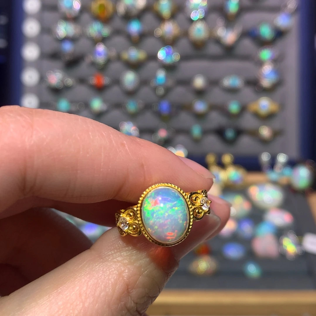 银S925镶嵌欧泊戒指款式喵*喵