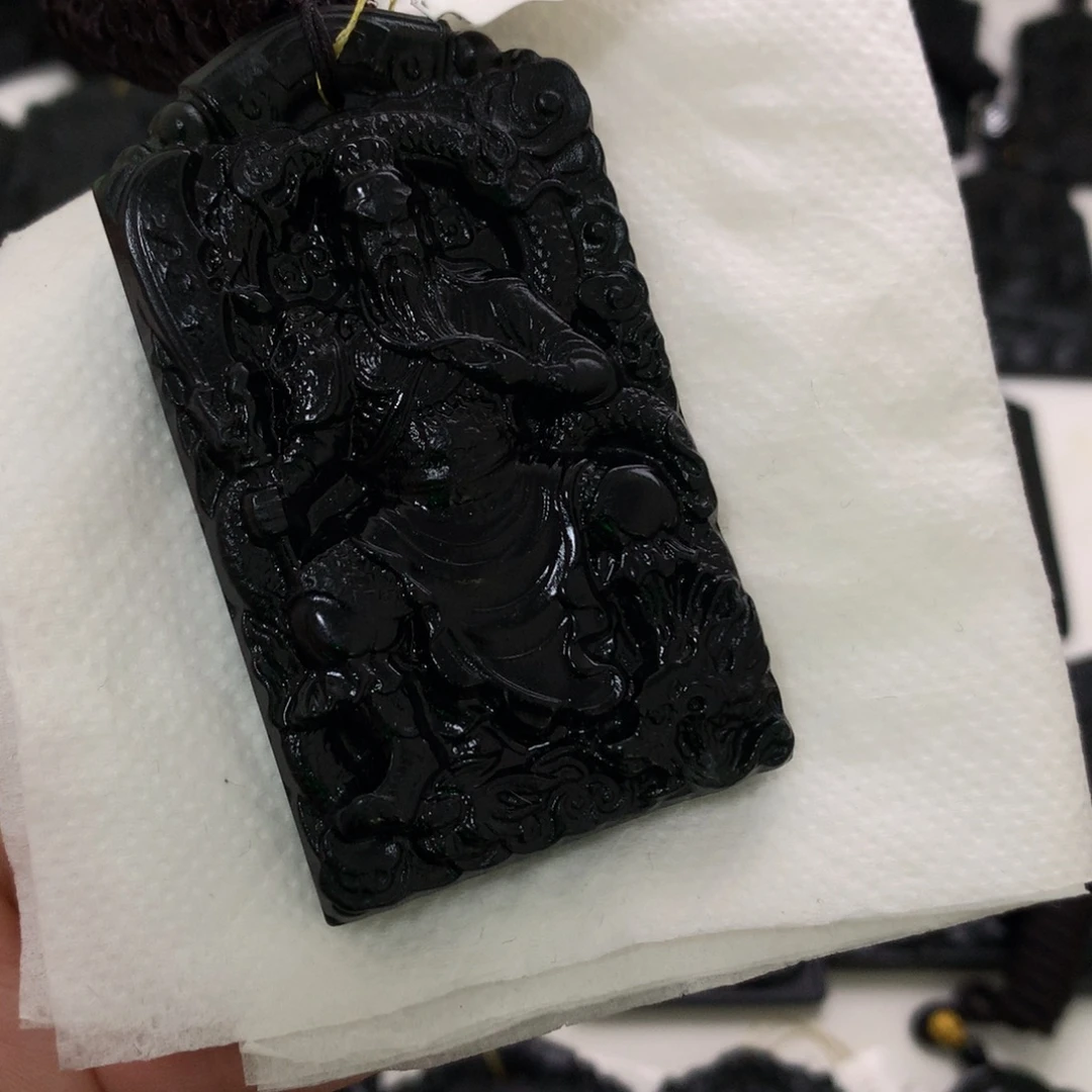 天然缅甸a货钢琴黑挂件