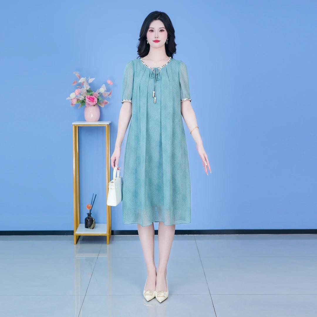 【SJYH816】2025年春季新款时尚优雅减龄连衣裙显瘦气质
