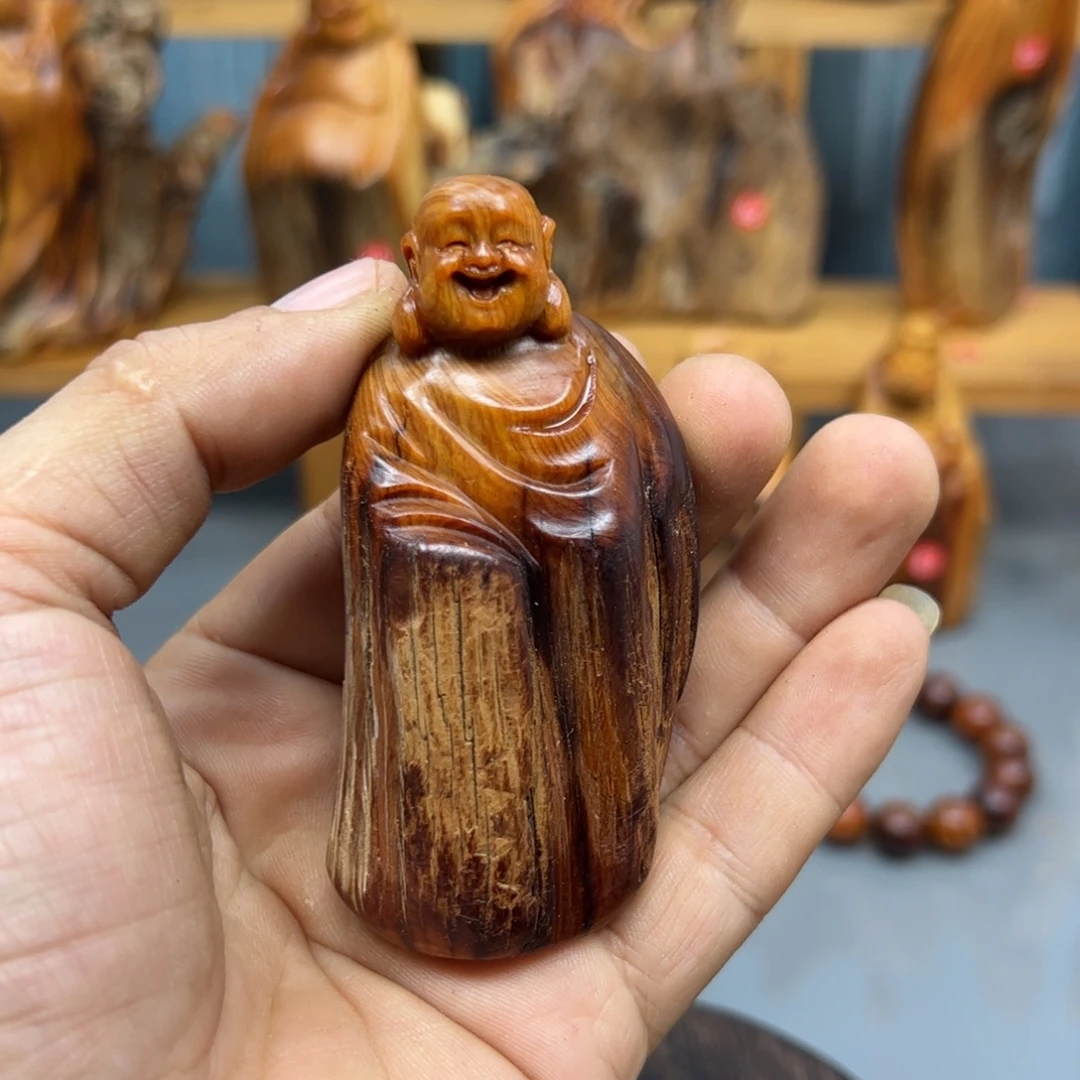 心***明木崖柏木摆件手把件