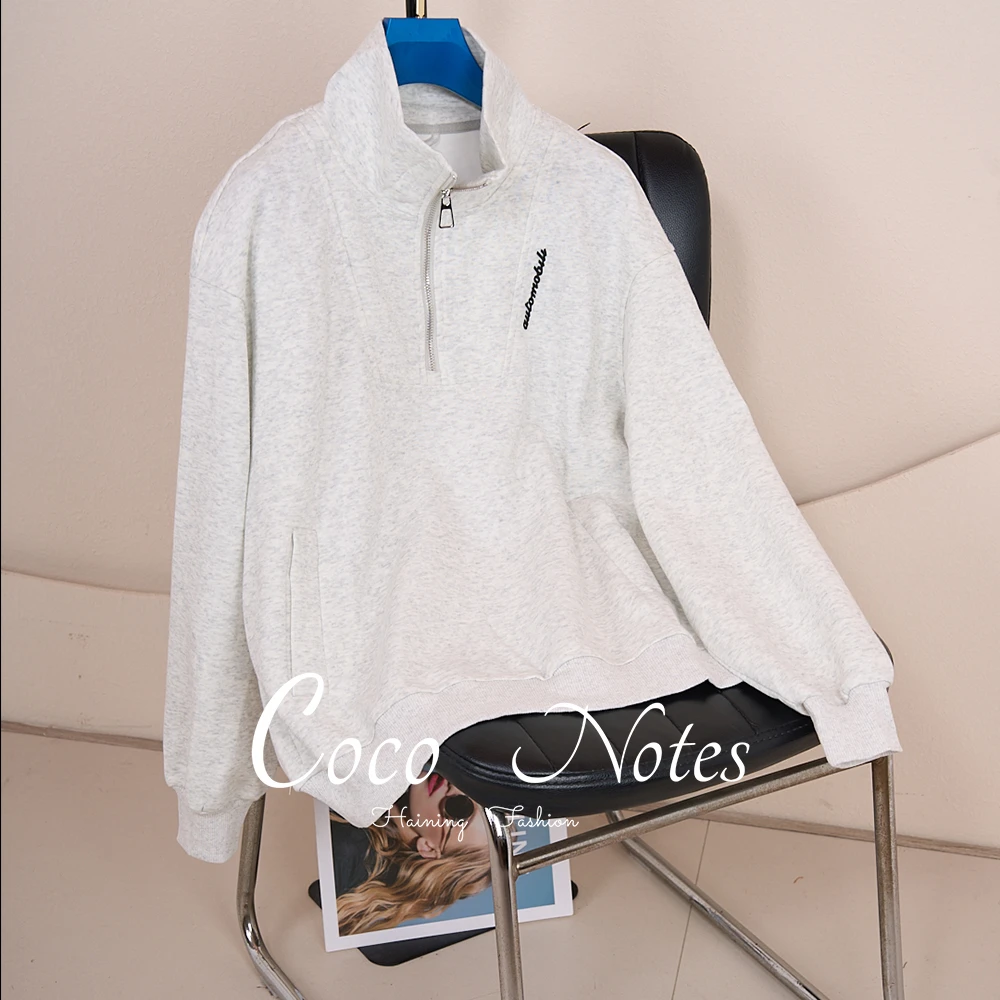 COCO NOTES 时尚刺绣卫衣宽松套头衫