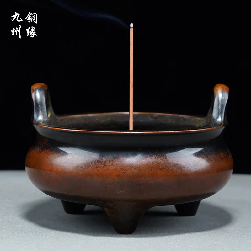 仙作刘希勇大师三足冲天炉香熏炉香炉熏香口径9.6厘米825克宣德炉