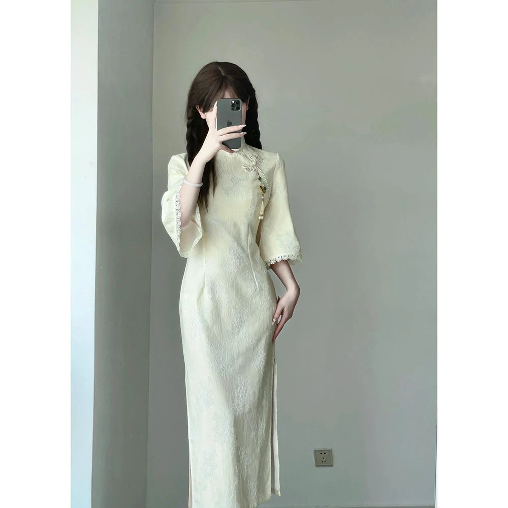 旗袍民国风大小姐2025秋季倒大袖江南风传统改良连衣裙小众设计感