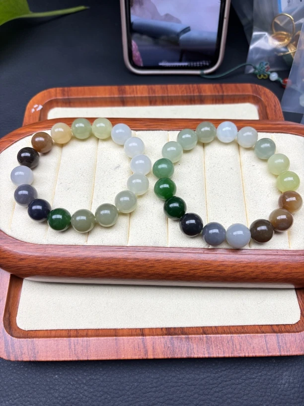 24天然和田玉多宝手串，多样性发其中一