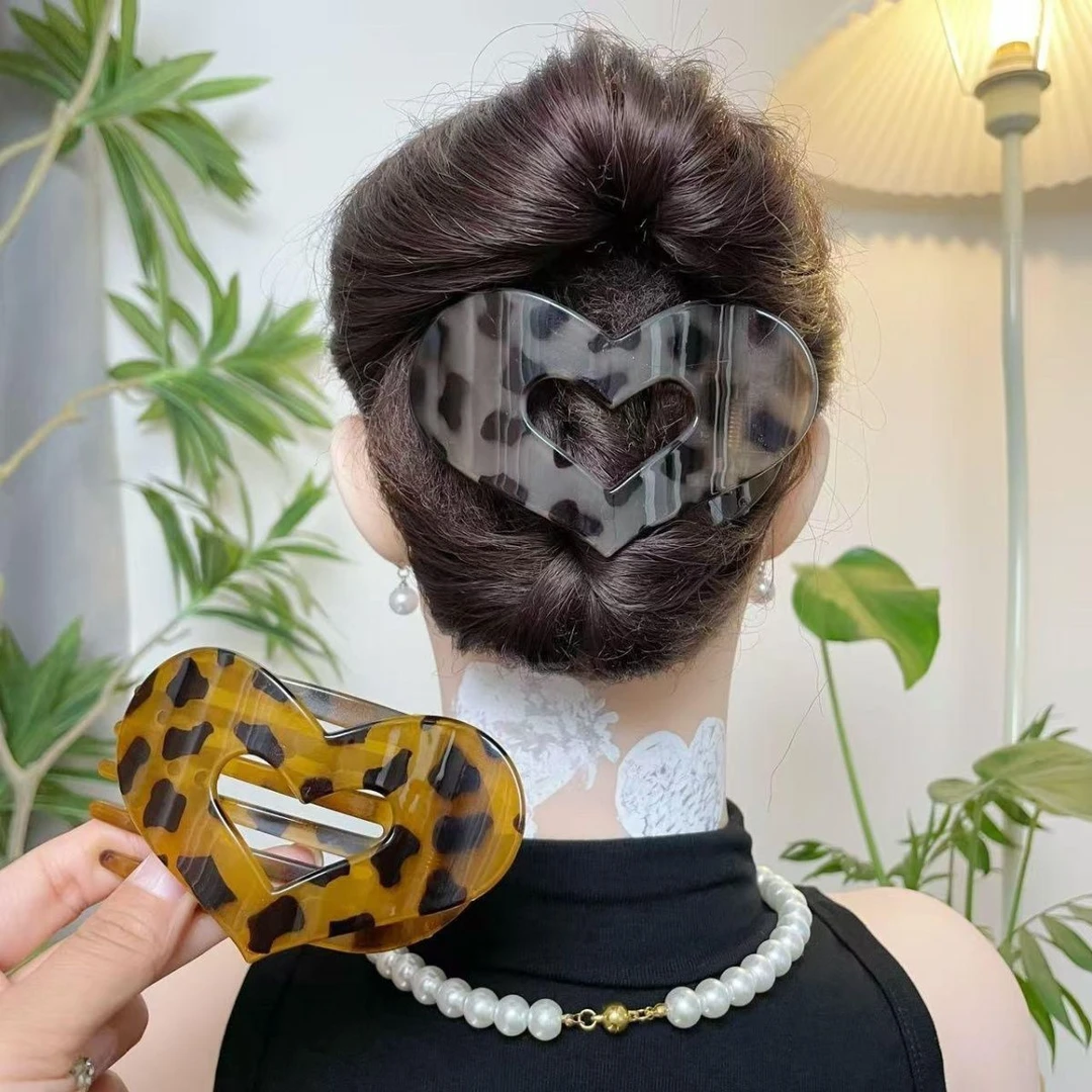复古百搭爱心发夹女高级感盘发鸭嘴夹子网红一字抓夹大号发卡发饰