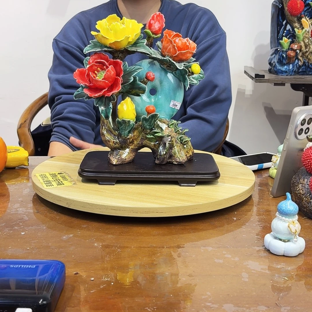 陶瓷牡丹花摆件的